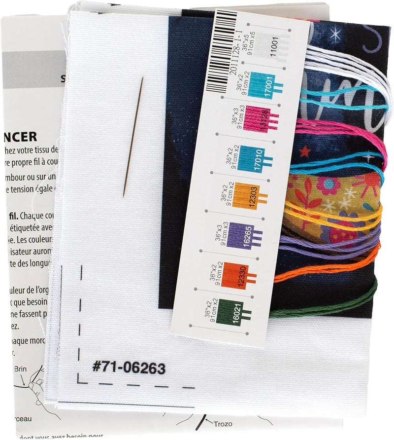 Dimensions 71-06263 Stars Shine Embroidery Needlepoint Kit for Beginners with Printed Fabric, 5" x 7", Multicolor, 4 Pieces - Image 3